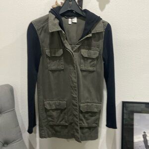 H&M olive hooded jacket